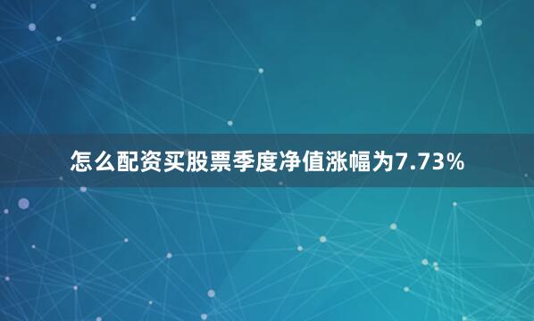 怎么配资买股票季度净值涨幅为7.73%